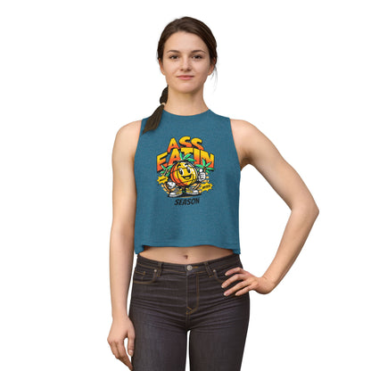 Ass Eatin Season Crop Top — Retro Smiley Graphic Women's Tank