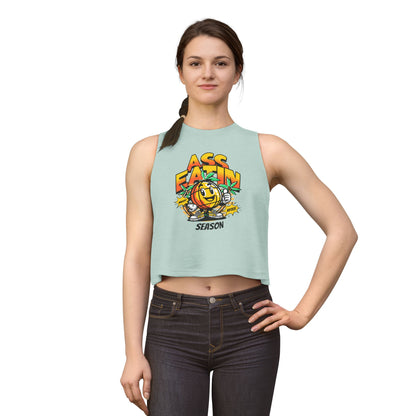 Ass Eatin Season Crop Top — Retro Smiley Graphic Women's Tank