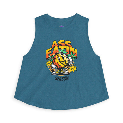 Ass Eatin Season Crop Top — Retro Smiley Graphic Women's Tank