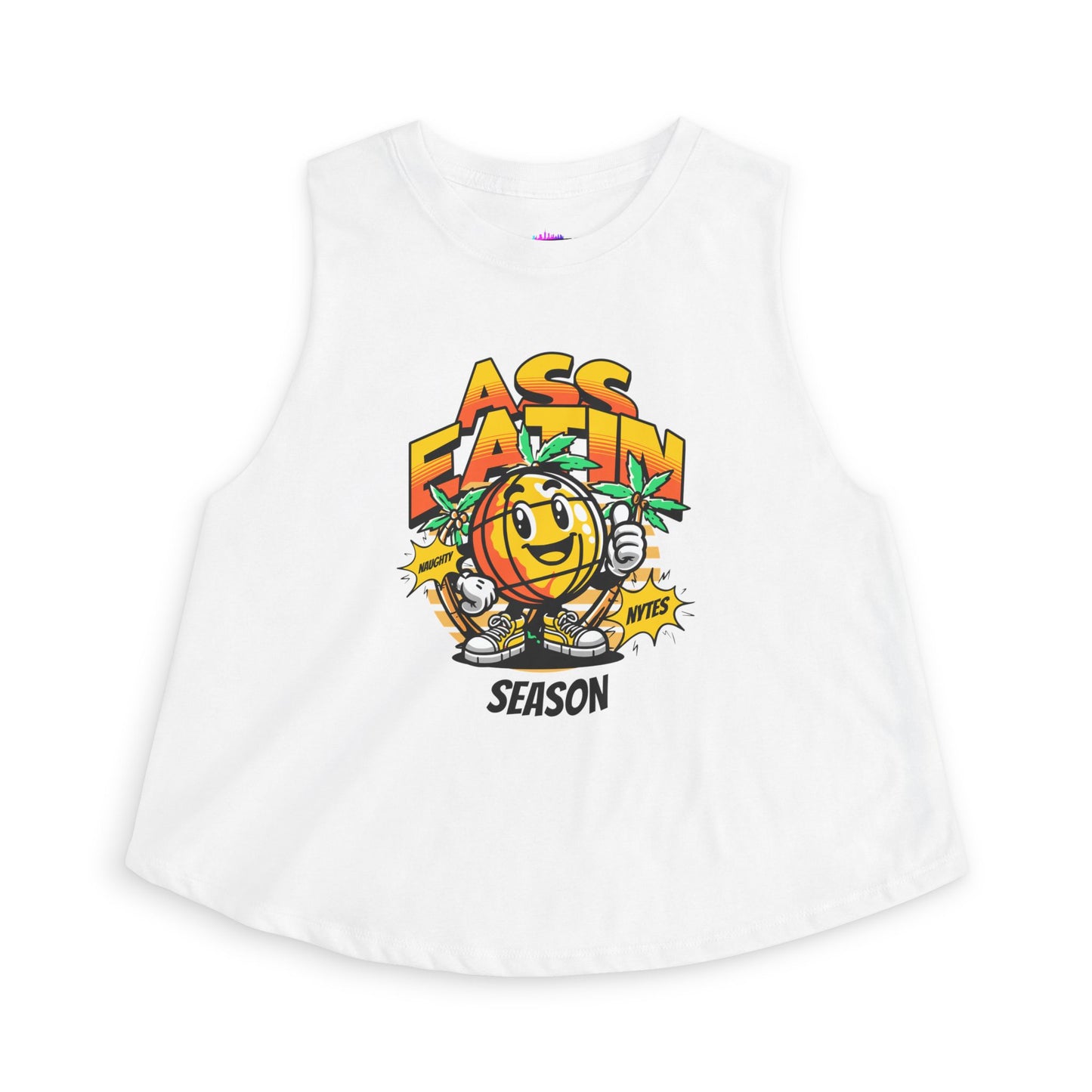 Ass Eatin Season Crop Top — Retro Smiley Graphic Women's Tank