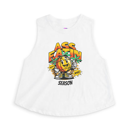 Ass Eatin Season Crop Top — Retro Smiley Graphic Women's Tank